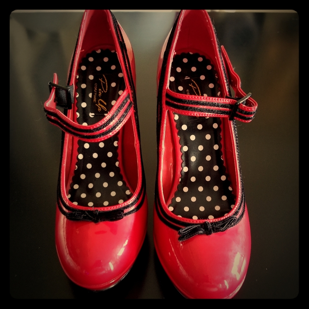 Bright Ruby Red Pin Up Couture 5" heels.